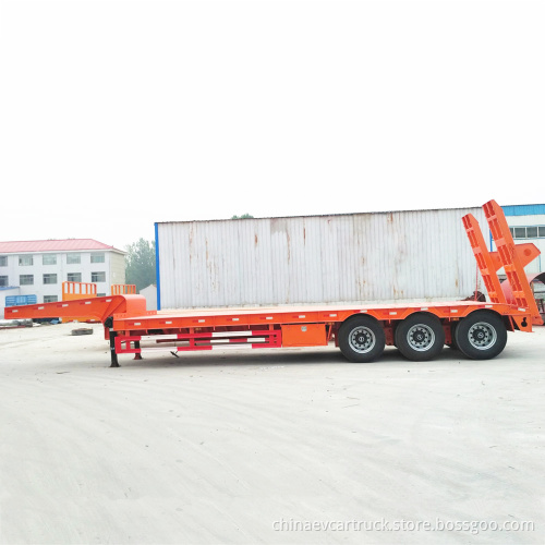 China Factory Lowbed Lowbed da 3 ASSLE 60 Tonnone a Lowbody Trailer ha usato il trailer di semi -letto a basso contenuto di